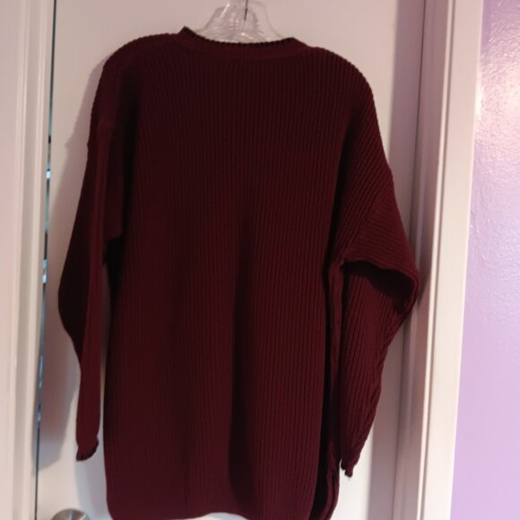 Women's Hanes Signature Vintage  Burgundy  XL / 1X  V Neck Sweater - Picture 3 of 6